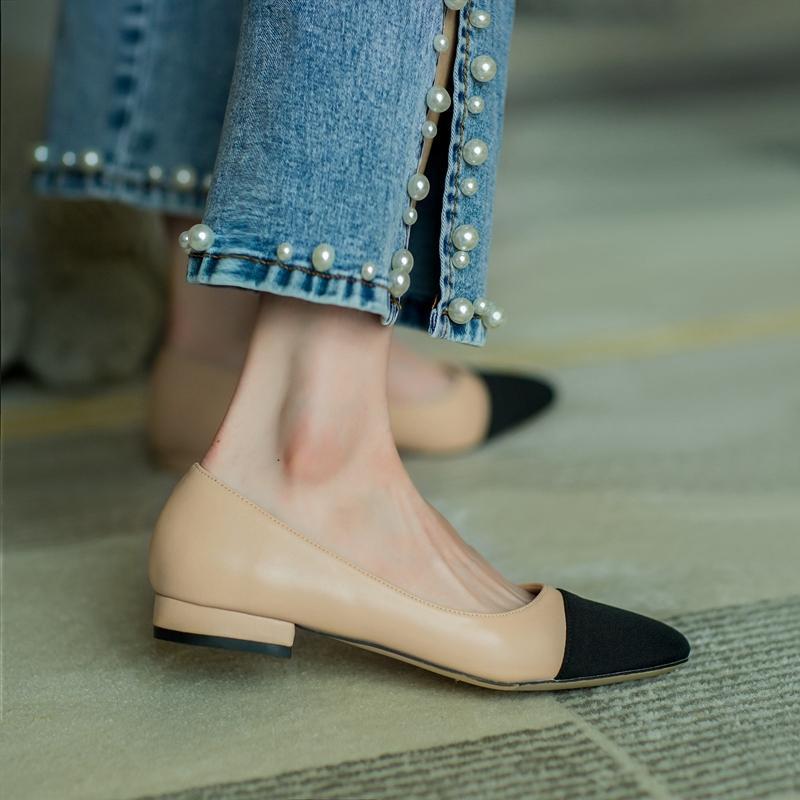 Block-Heel Cap-Toe Slingbacks — on model