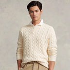 Cotton Cable-Knit Half-Zip Sweater