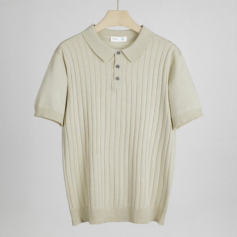 Ribbed Knit Polo