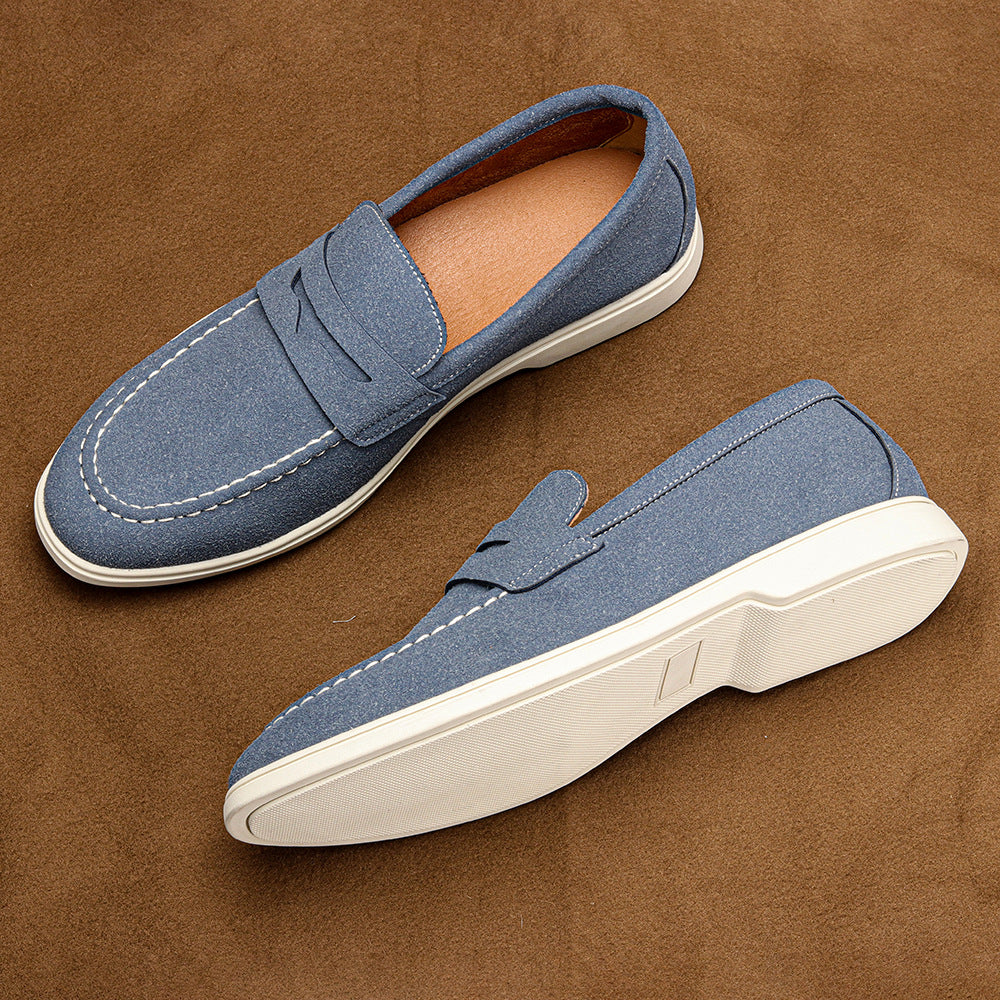 Topstitched Cream-Sole Loafers