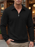 Textured Quarter-Zip Sweater