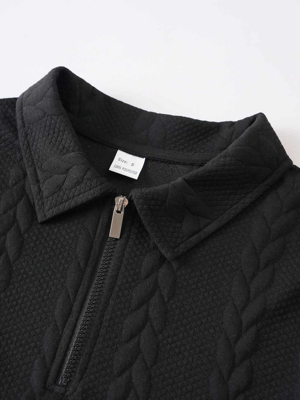 Textured Quarter-Zip Sweater — detail