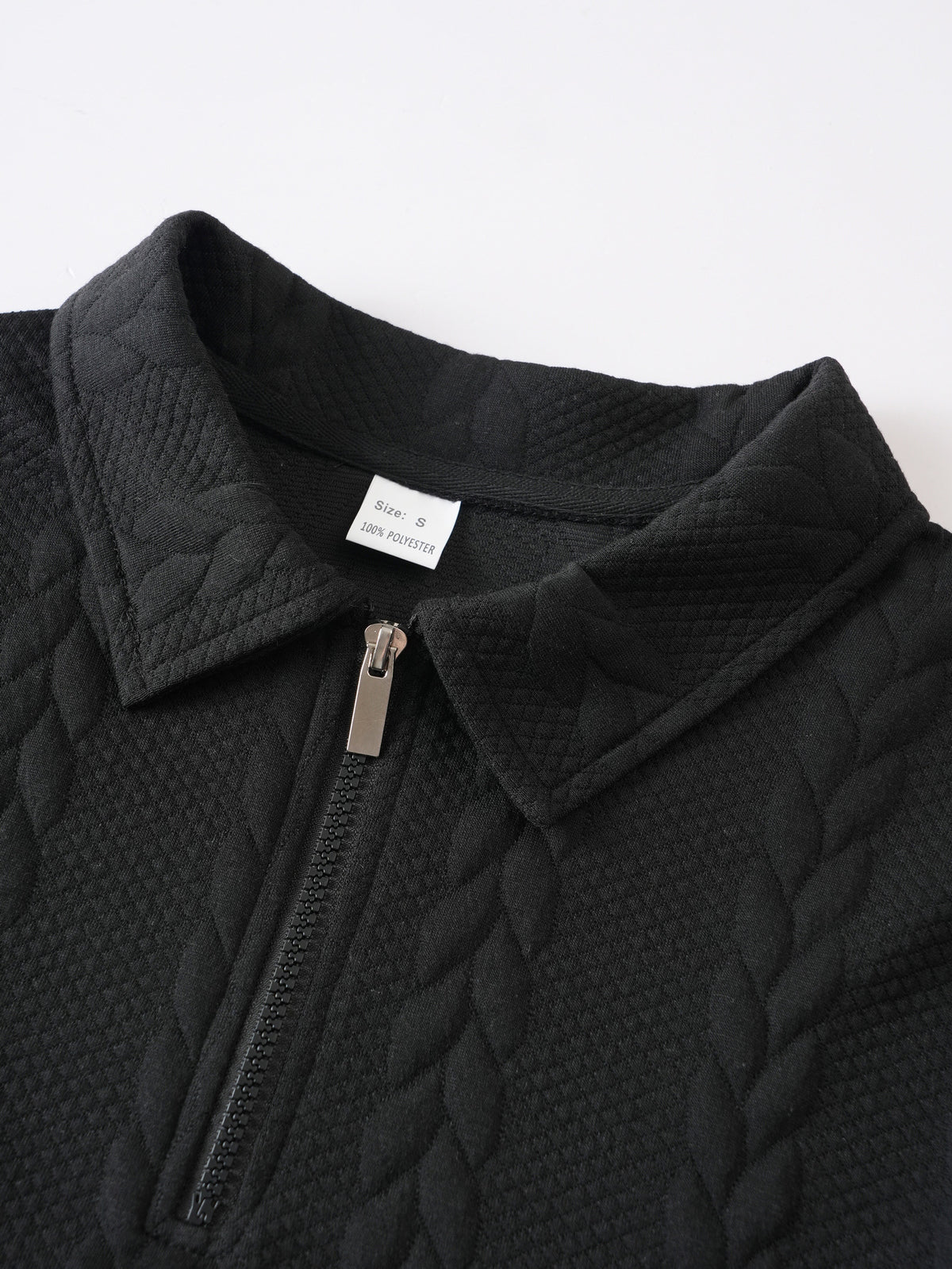 Textured Quarter-Zip Sweater — detail