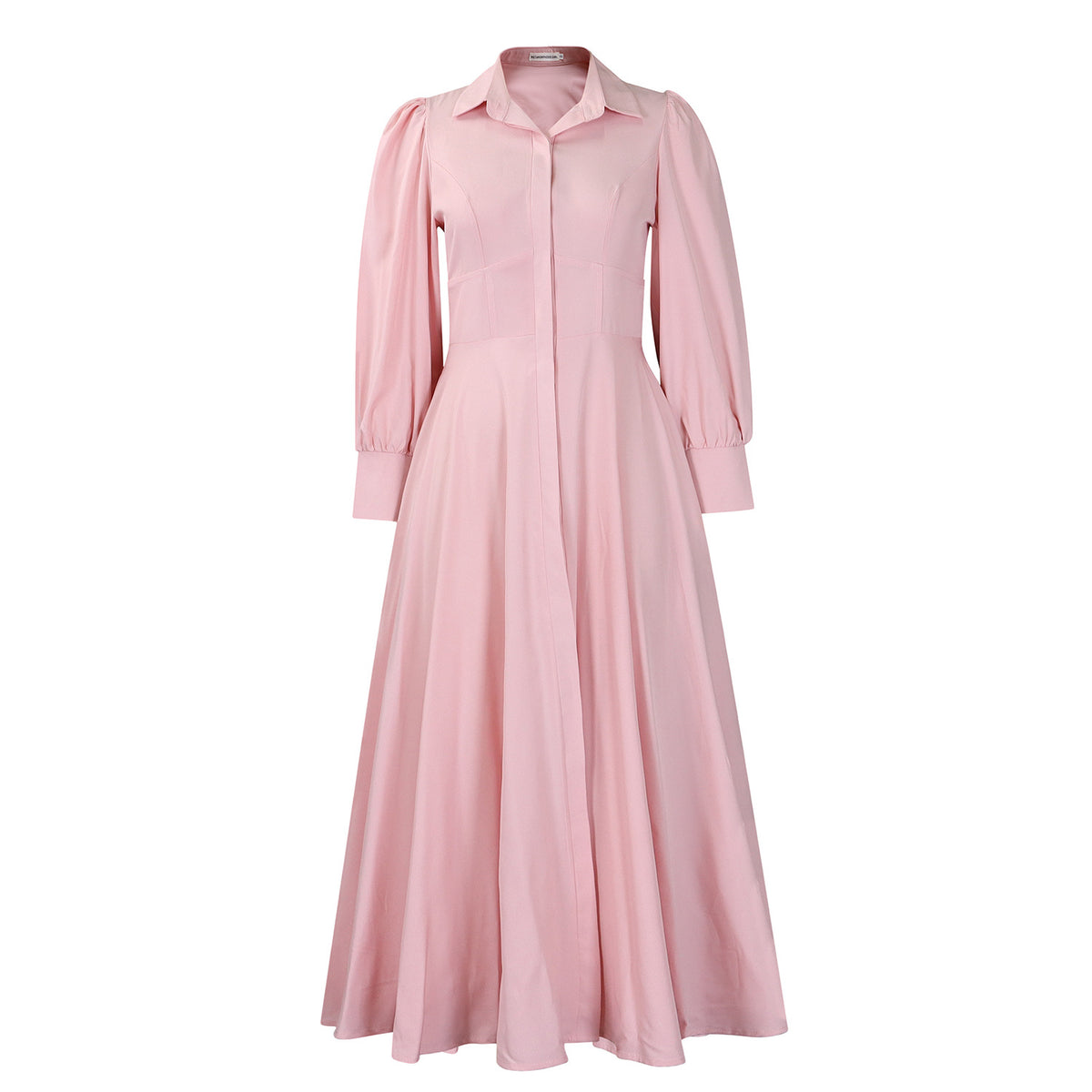 Puff-Sleeve Shirt Dress