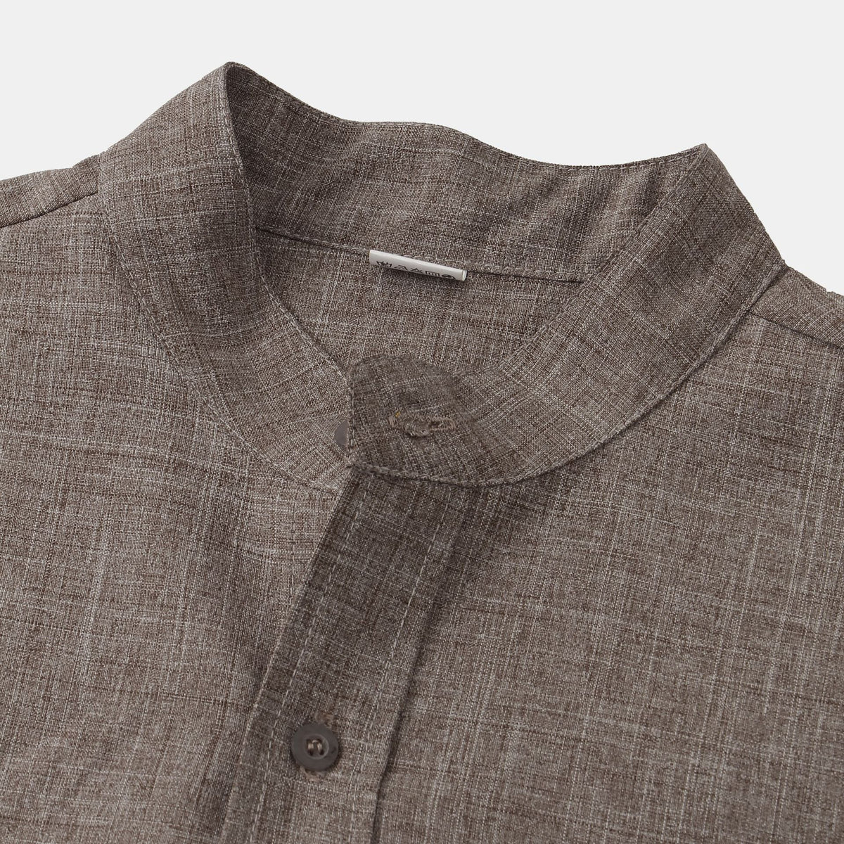Band-Collar Pocket Shirt — detail