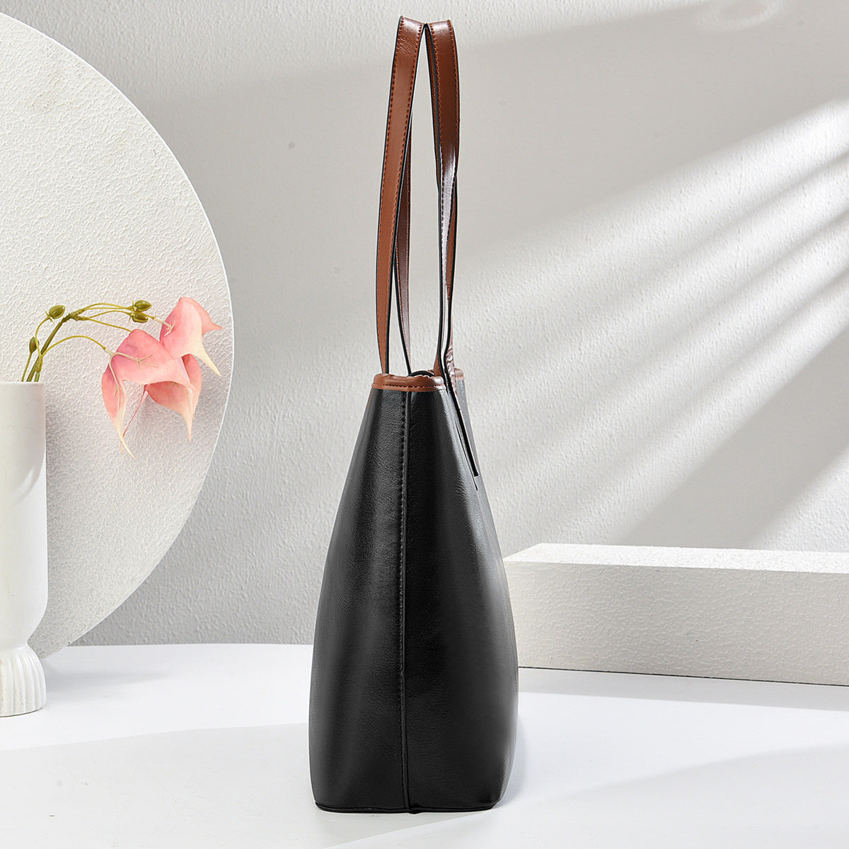 Structured Loop-Strap Tote — detail