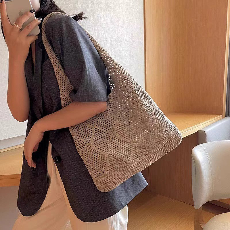Openwork Knit Beach Tote