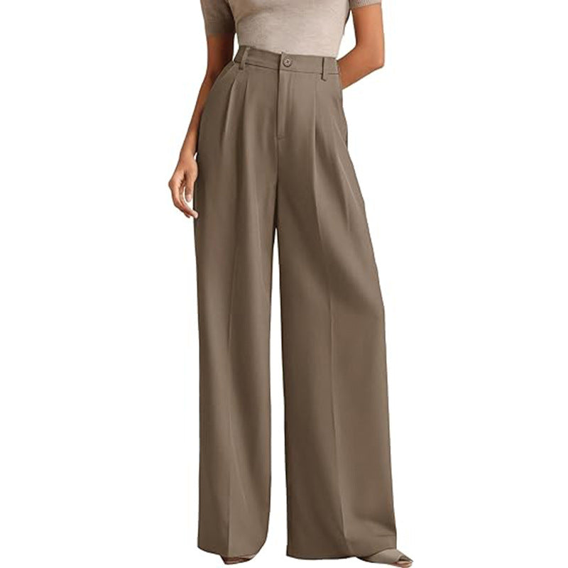 Pleated Wide-Leg Trousers