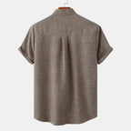 Band-Collar Pocket Shirt — detail