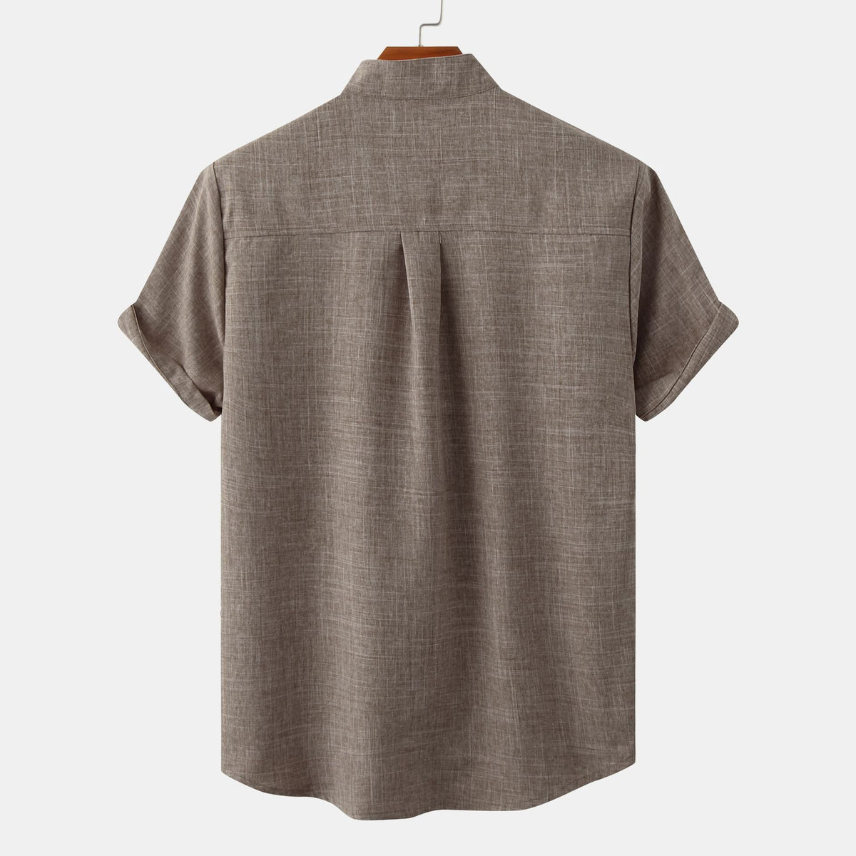 Band-Collar Pocket Shirt — detail