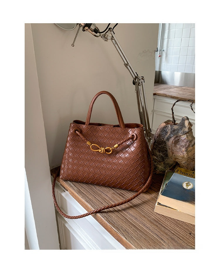 Woven Knot Top-Handle Bag — detail