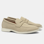 Topstitched Cream-Sole Loafers