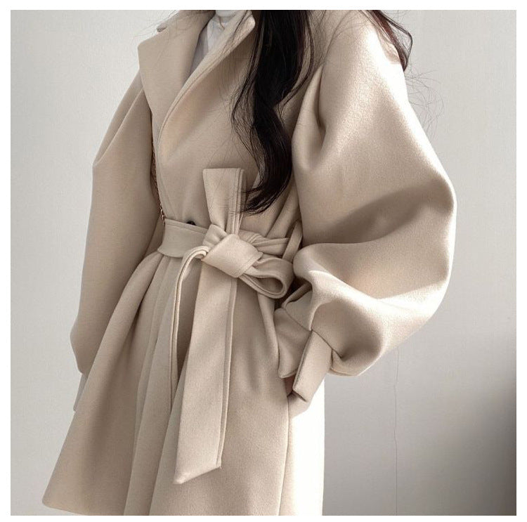 Belted Swing Coat — detail