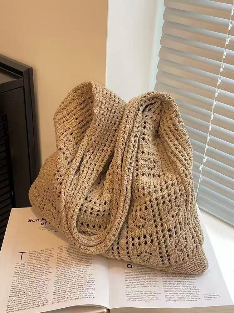 Openwork Knit Beach Tote