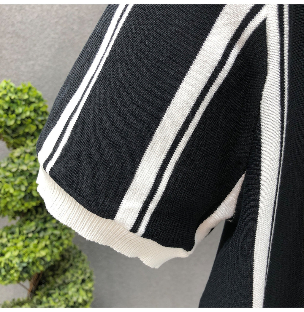 Zip Stripe Polo — detail