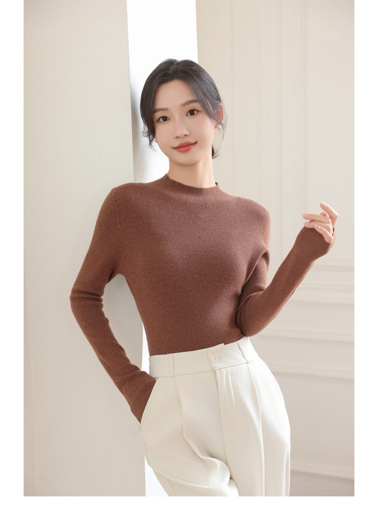 Fine-Rib Layering Sweater — on model