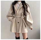 Belted Swing Coat — detail