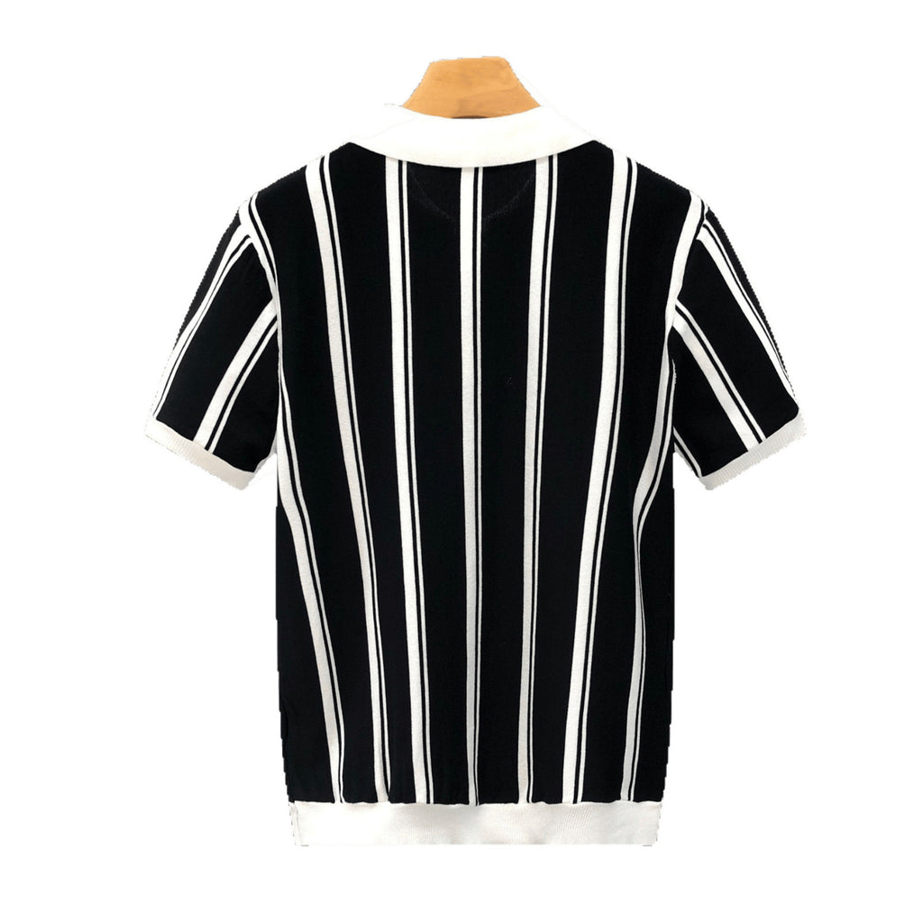 Zip Stripe Polo