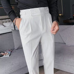 High-Rise Buckle-Waist Trousers