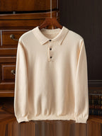 Button-Collar Polo Sweater