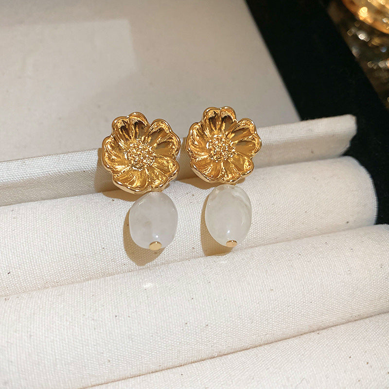 Floral Faux-Pearl Earrings