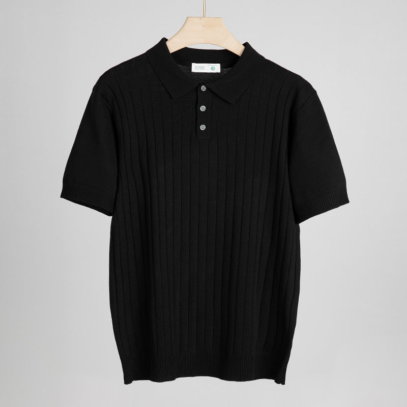 Ribbed Knit Polo