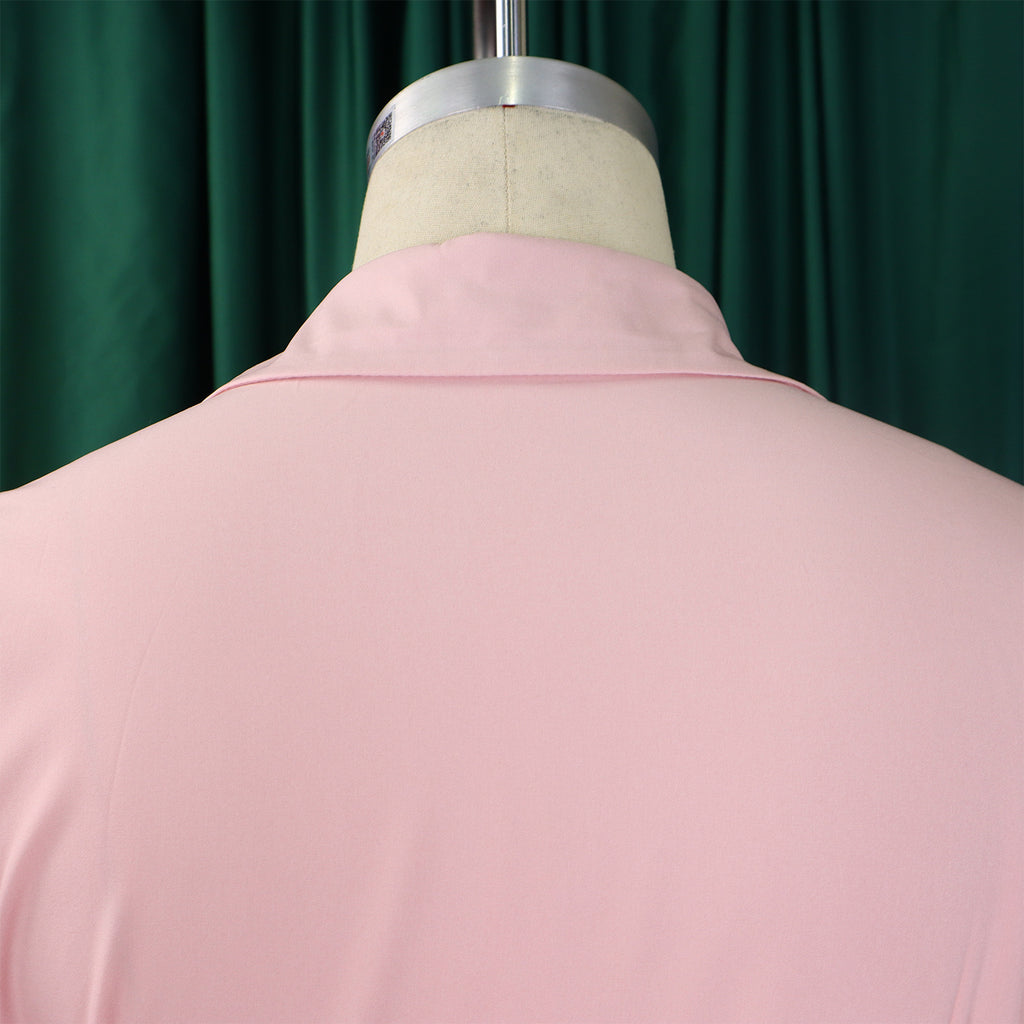 Puff-Sleeve Shirt Dress — detail
