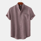 Band-Collar Pocket Shirt