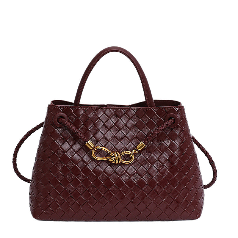 Woven Knot Top-Handle Bag