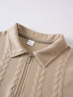 Textured Quarter-Zip Sweater — detail