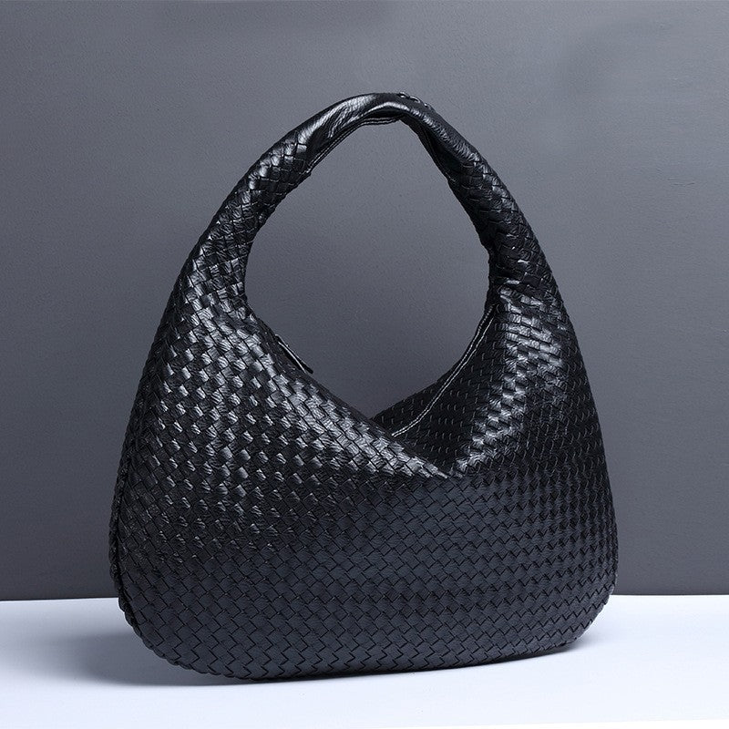 Woven Crescent Hobo Bag