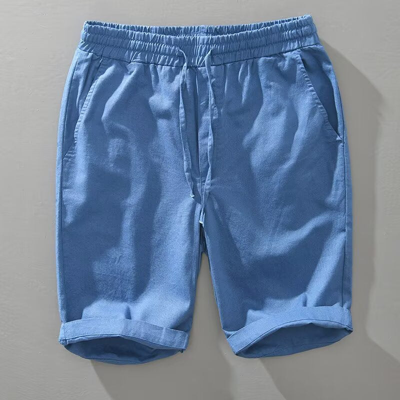 Straight-Cut Linen Shorts