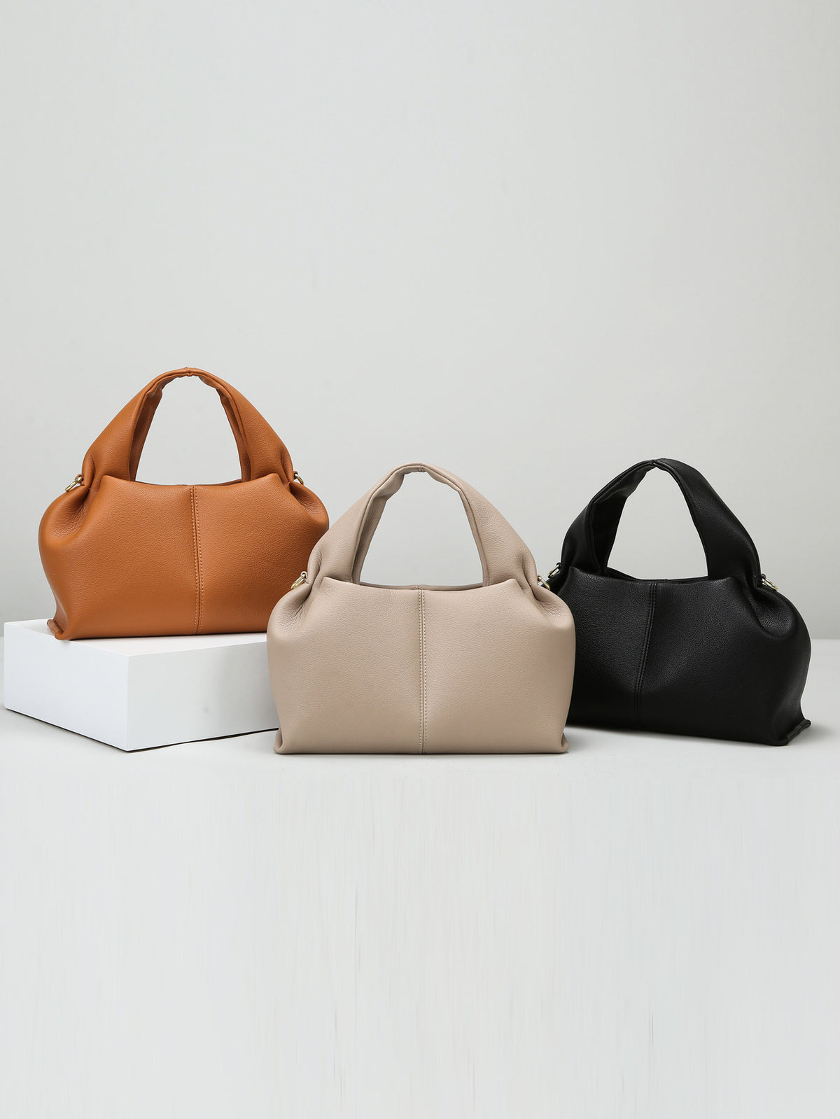Pebbled Cloud Top-Handle Bag