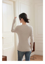 Fine-Rib Layering Sweater — back view