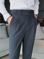 High-Rise Buckle-Waist Trousers