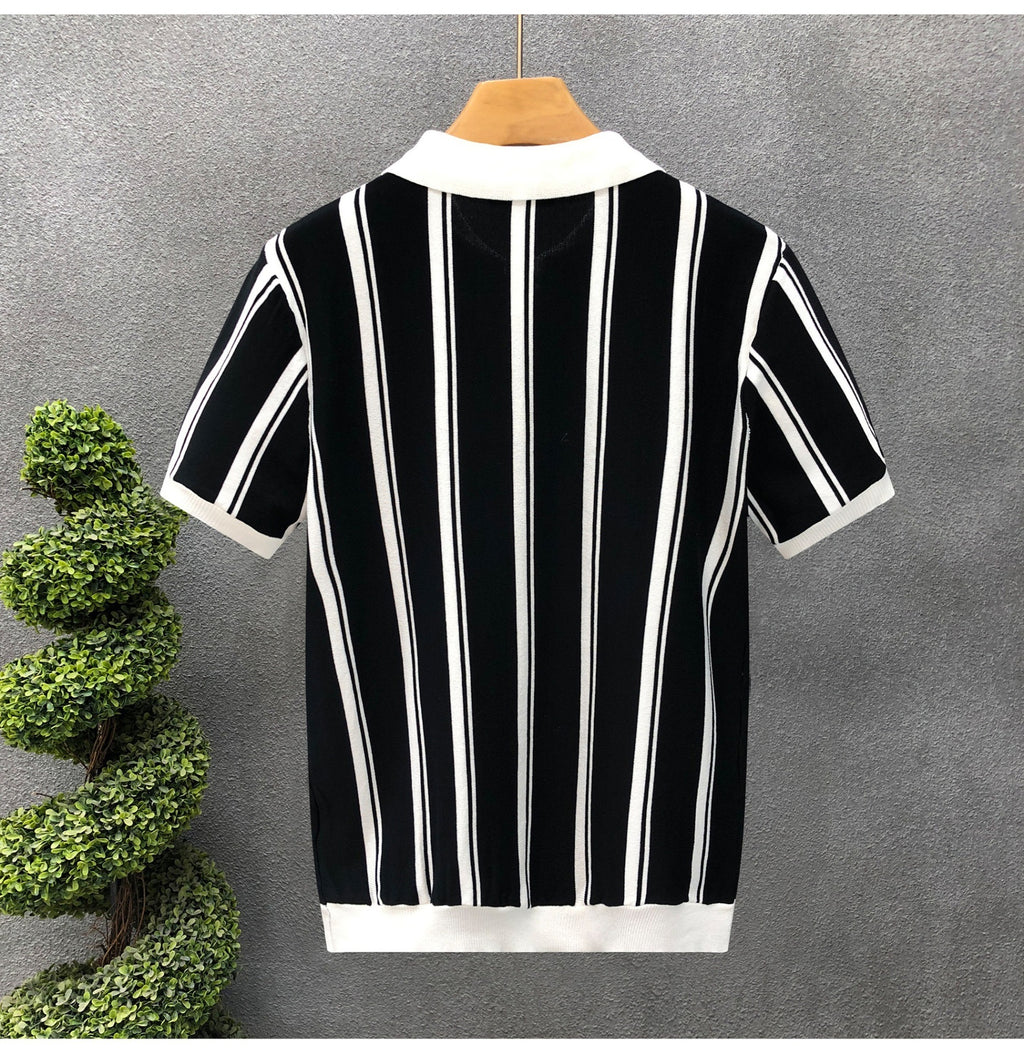 Zip Stripe Polo — detail