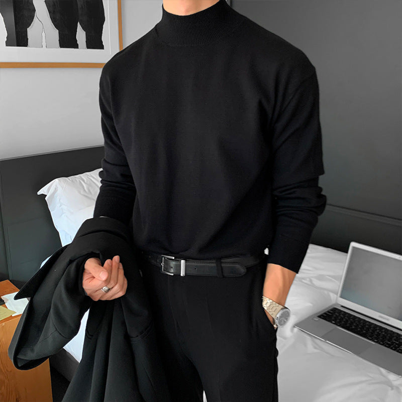 Ribbed Mock-Neck Sweater