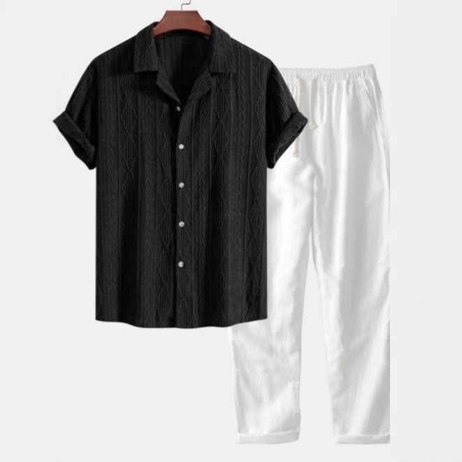 Diamond Knit Shirt Set