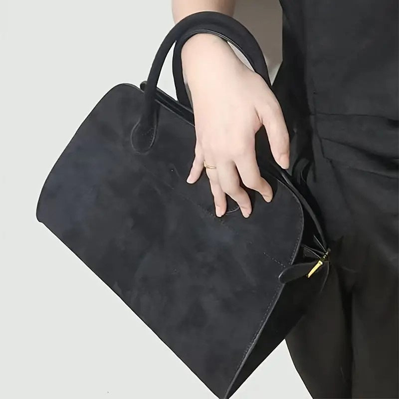 Brushed Bombé Top-Handle Bag