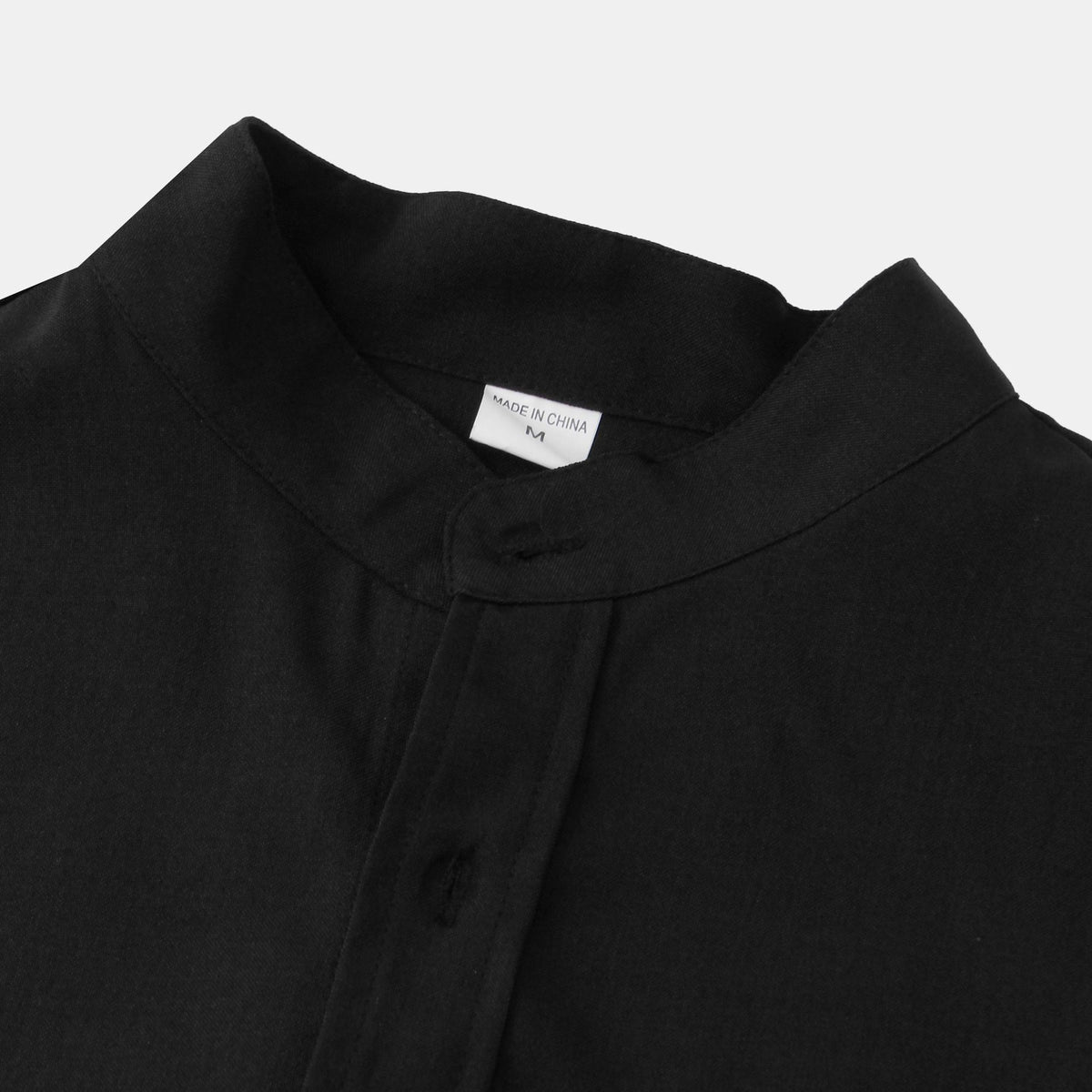 Band-Collar Pocket Shirt — detail