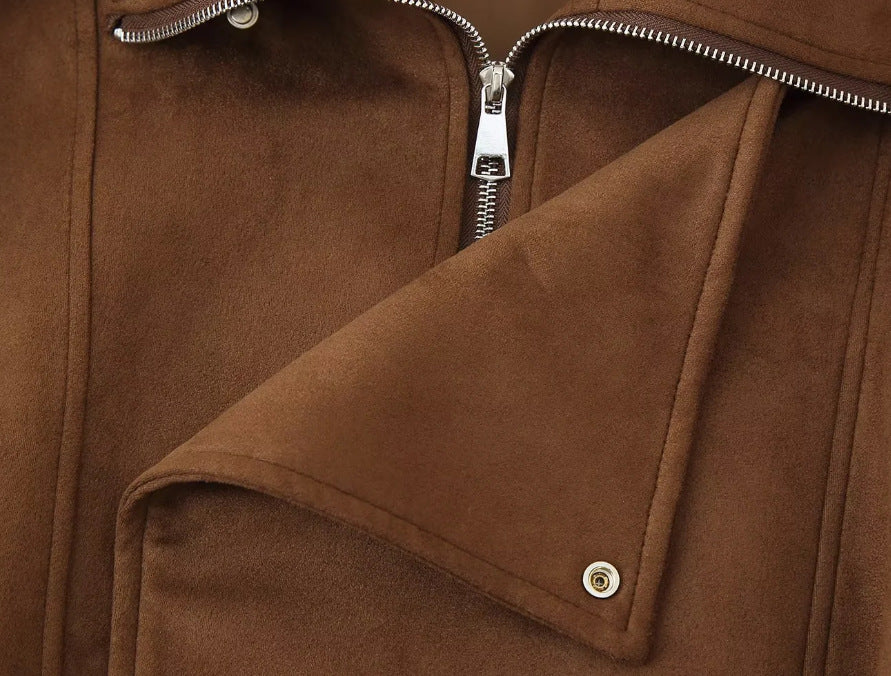 Storm-Collar Bomber Jacket — detail