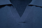 Ribbed Open-Collar Polo — detail