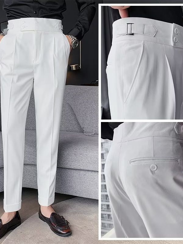 High-Rise Buckle-Waist Trousers