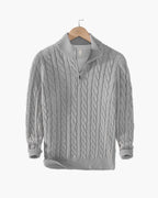 Cotton Cable-Knit Half-Zip Sweater