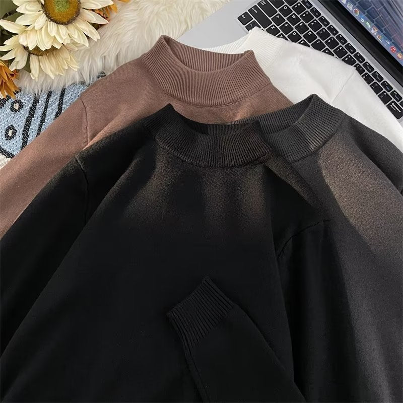 Ribbed Mock-Neck Sweater — detail