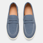 Topstitched Cream-Sole Loafers