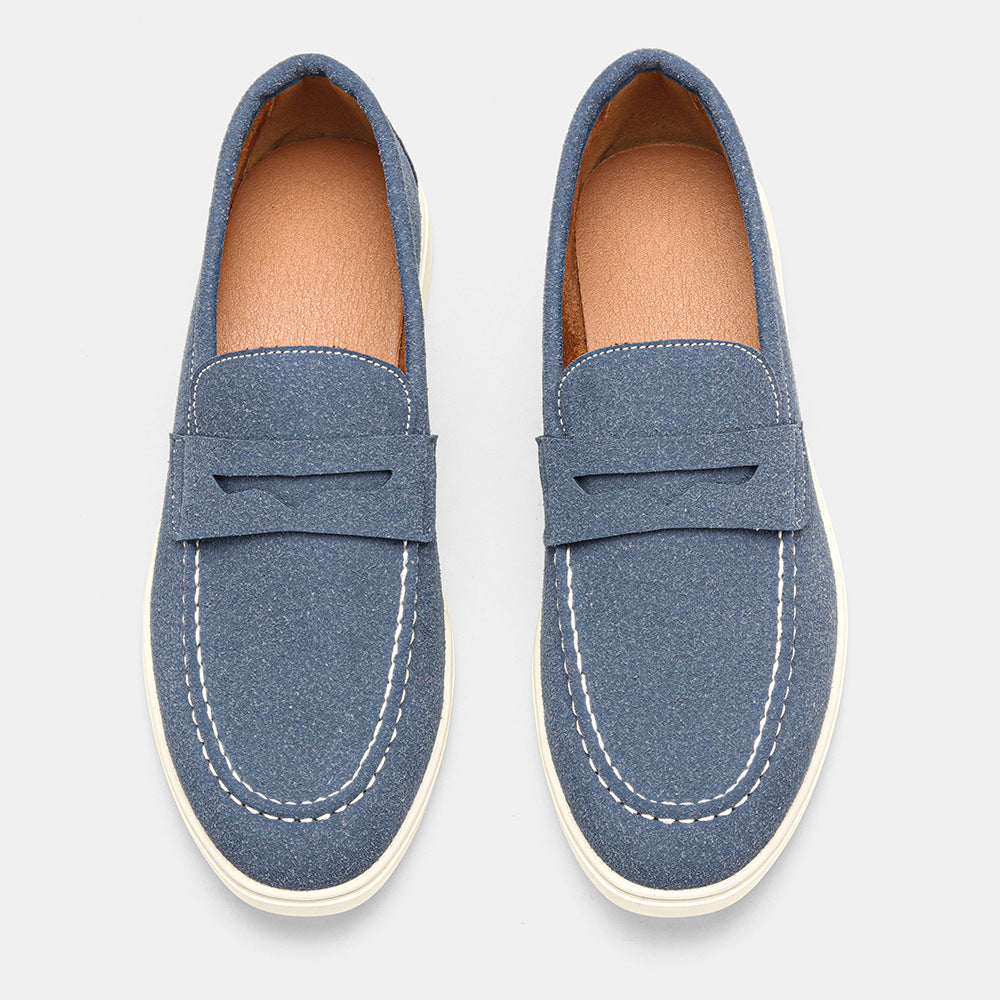 Topstitched Cream-Sole Loafers