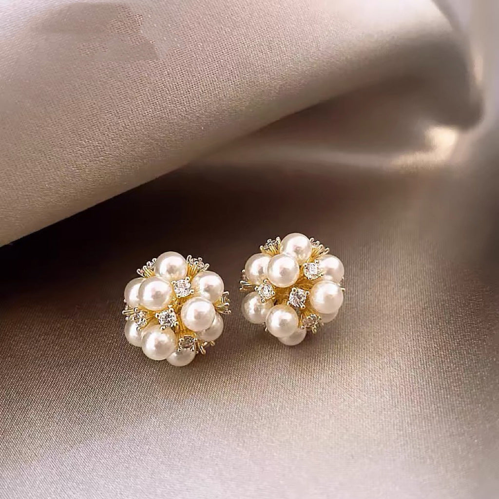 Floral Pearl Earrings — detail