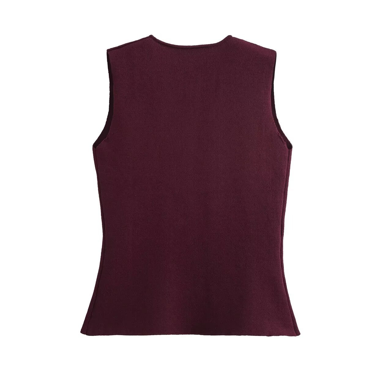 Two-Button Knit Vest — back view