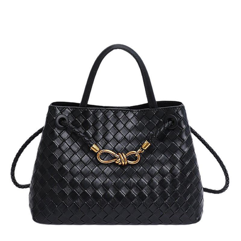 Woven Knot Top-Handle Bag